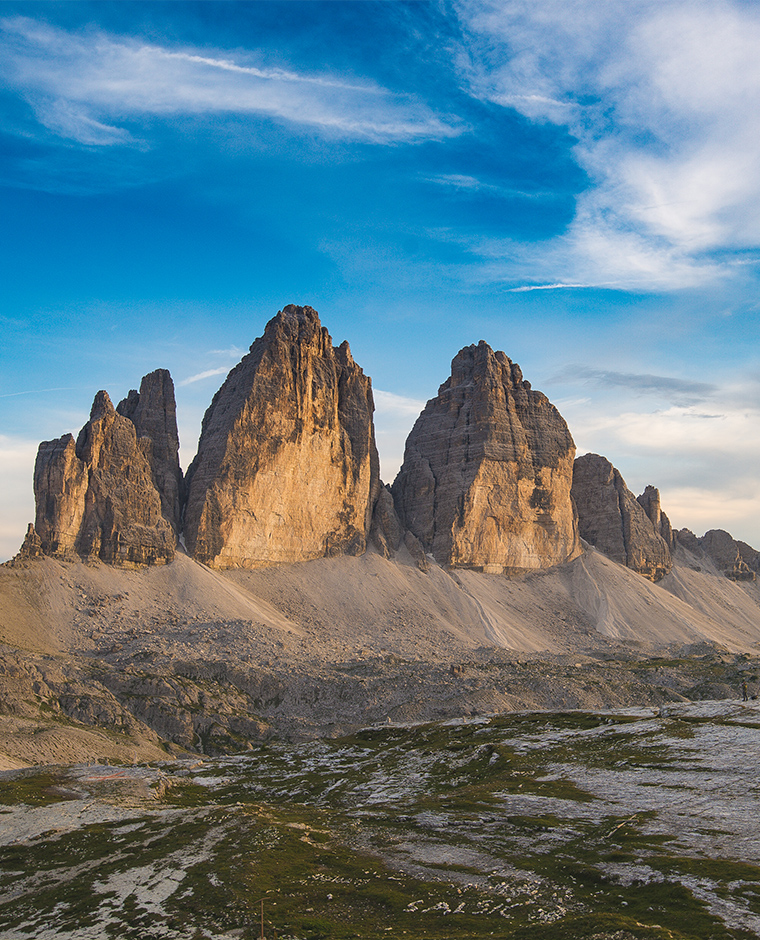 Panoramaansicht der drei Zinnen