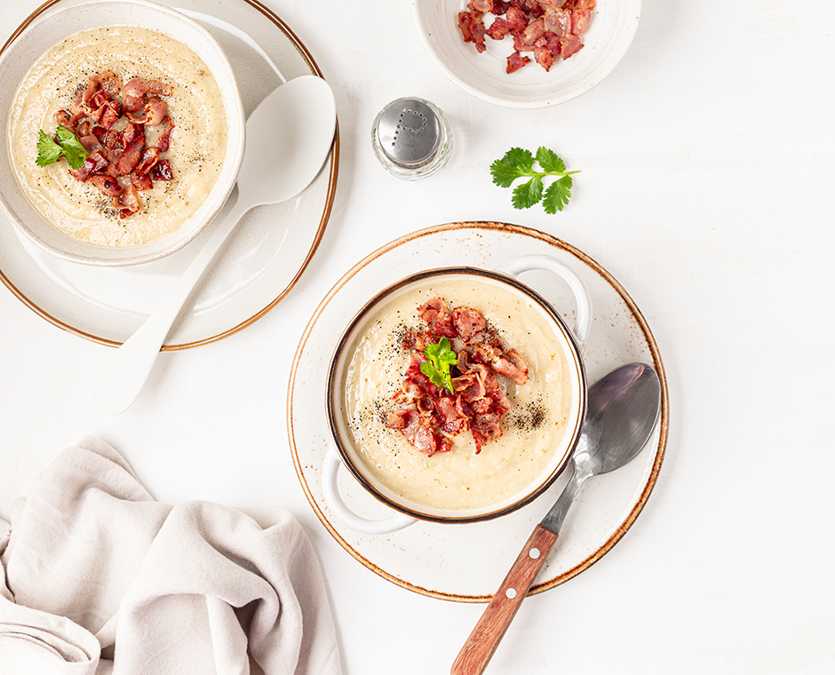 Crema patate pancetta affumicata