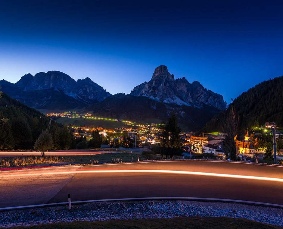 Nachtblick auf Corvara