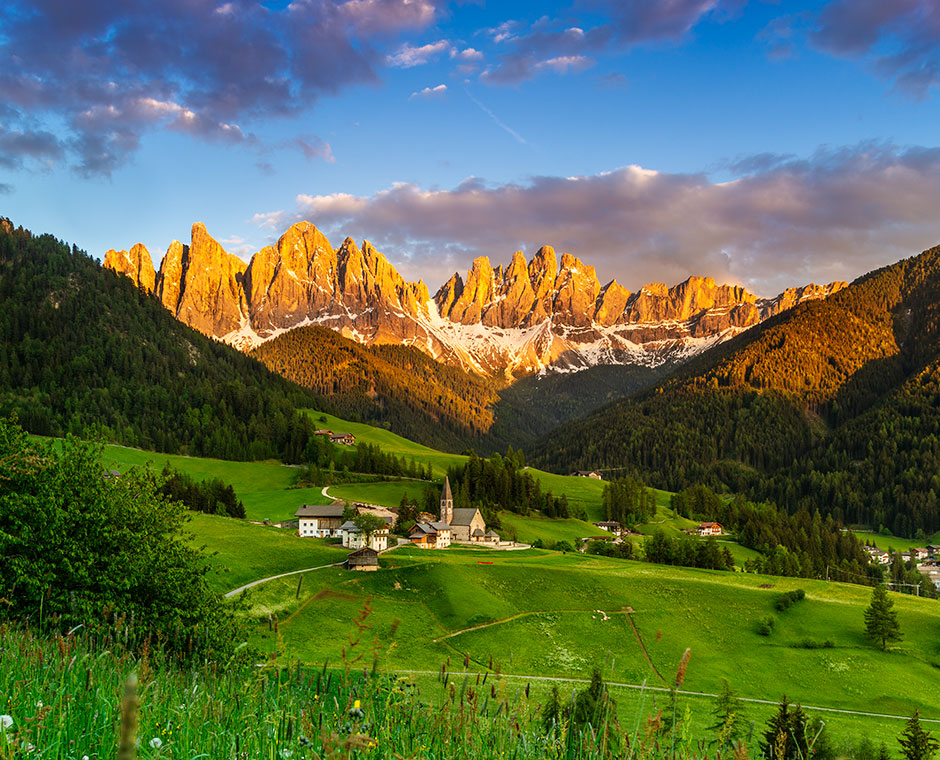 Sonnenuntergang im Villnösstal